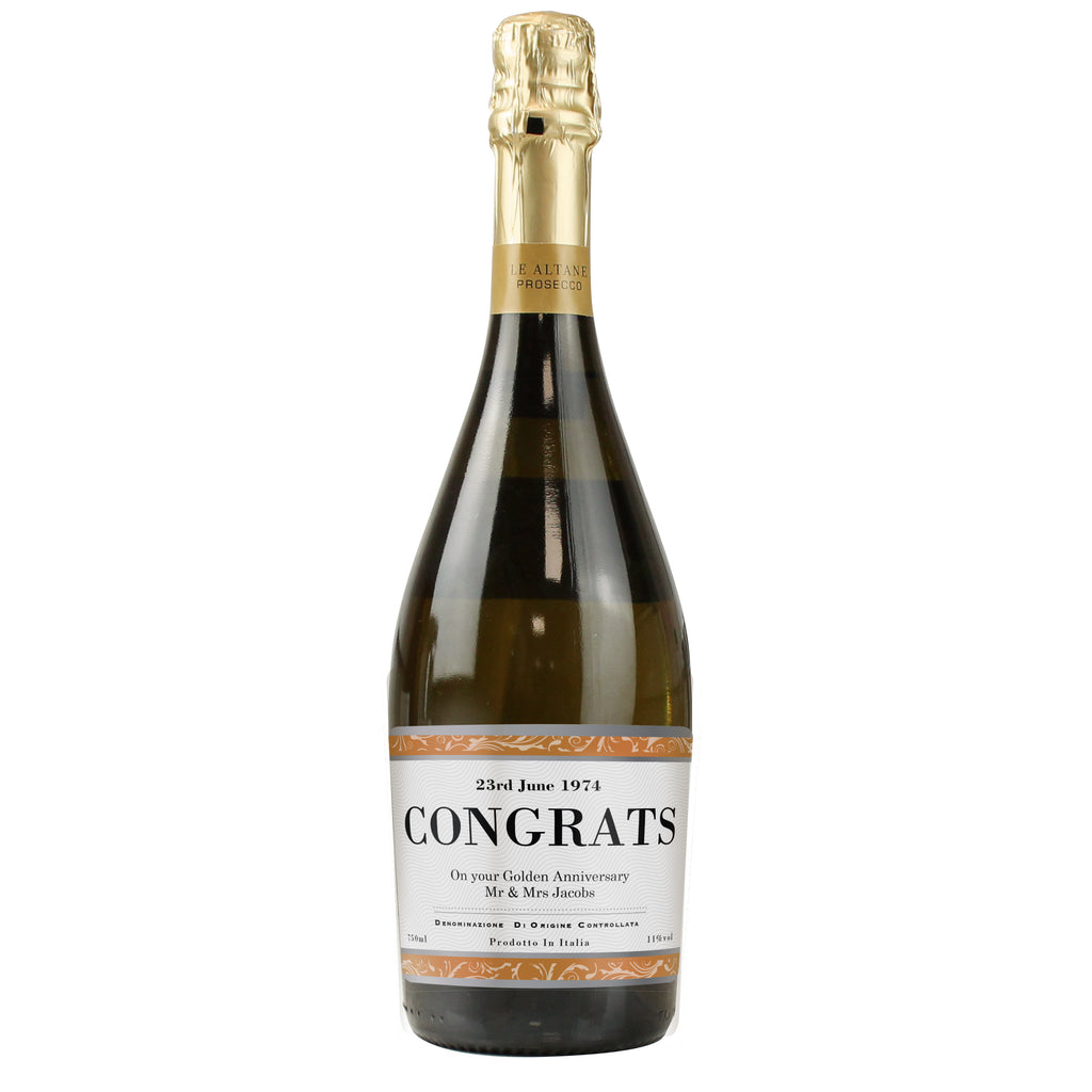 Personalised Contemporary Label Prosecco