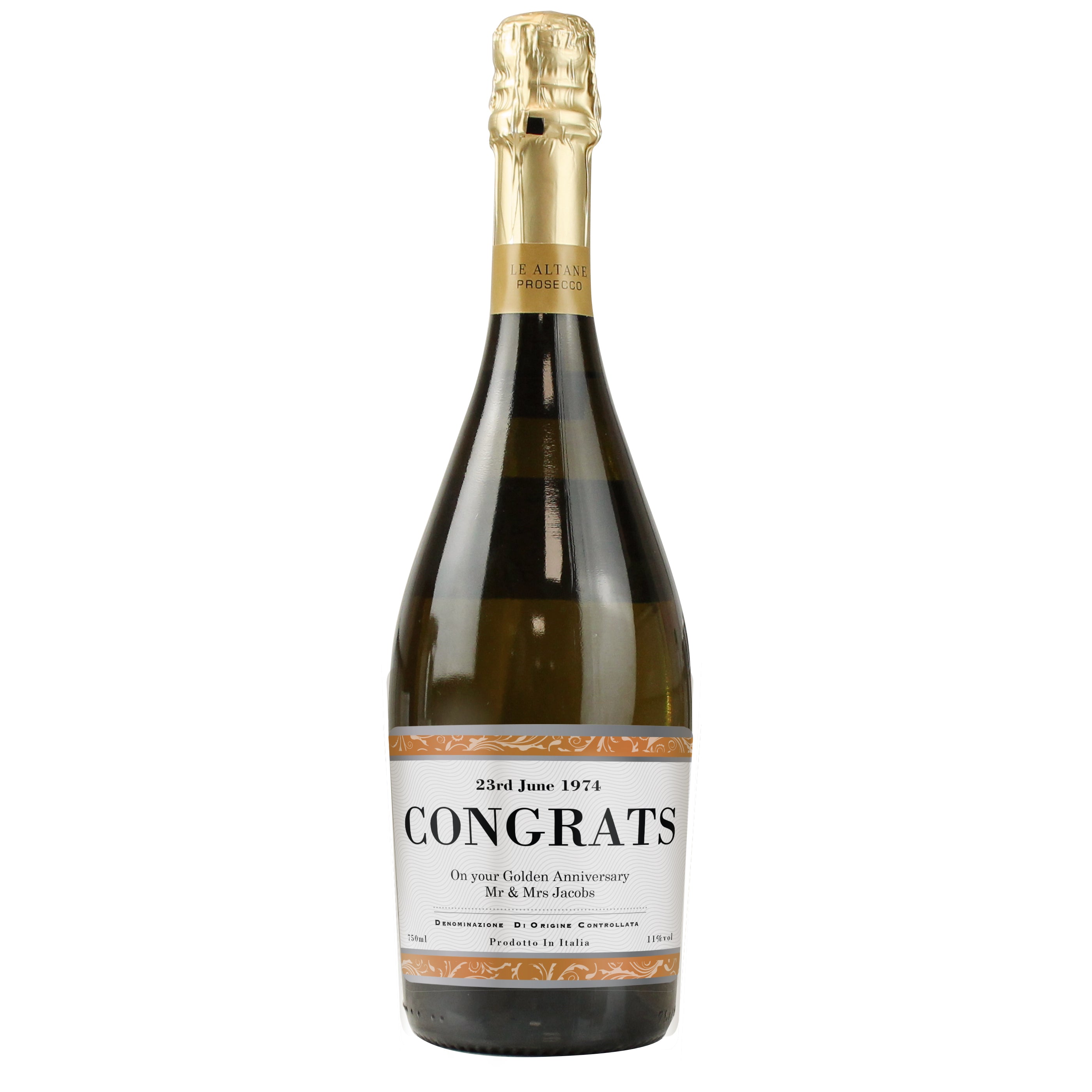 Personalised Contemporary Label Prosecco