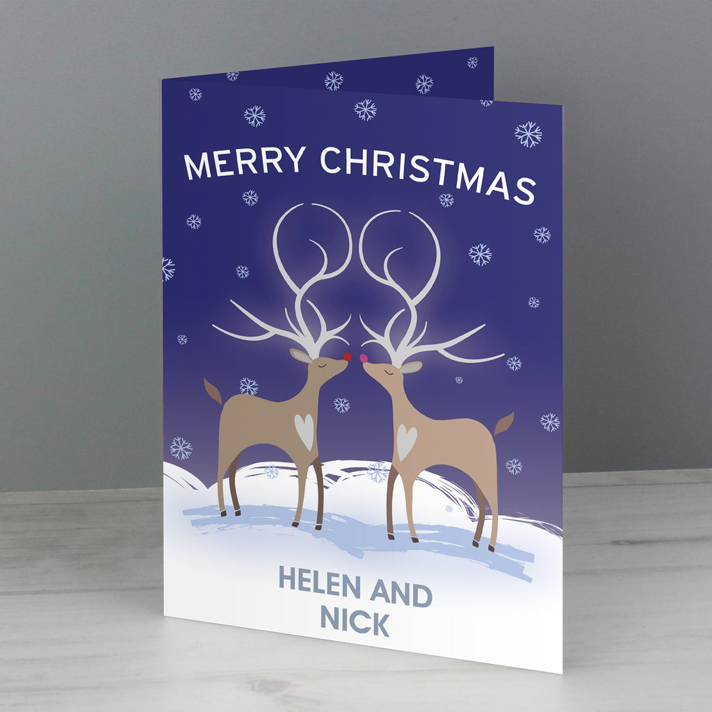 Personalised Reindeer Couple Card