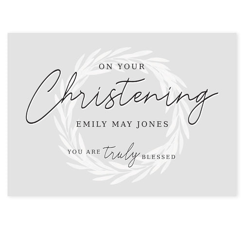 Personalised 'Truly Blessed' Christening Card