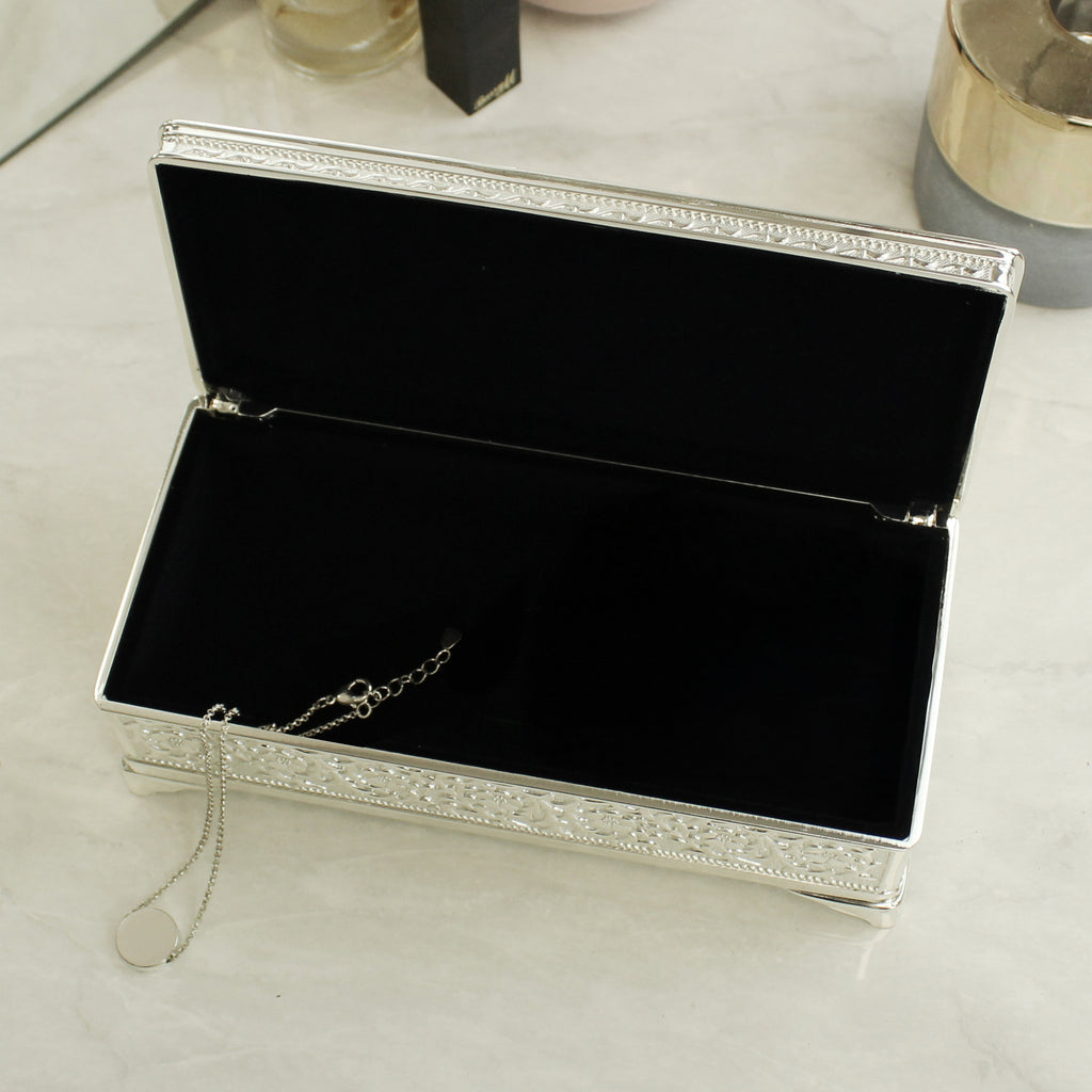 Personalised Silver Plated Jewellery Box