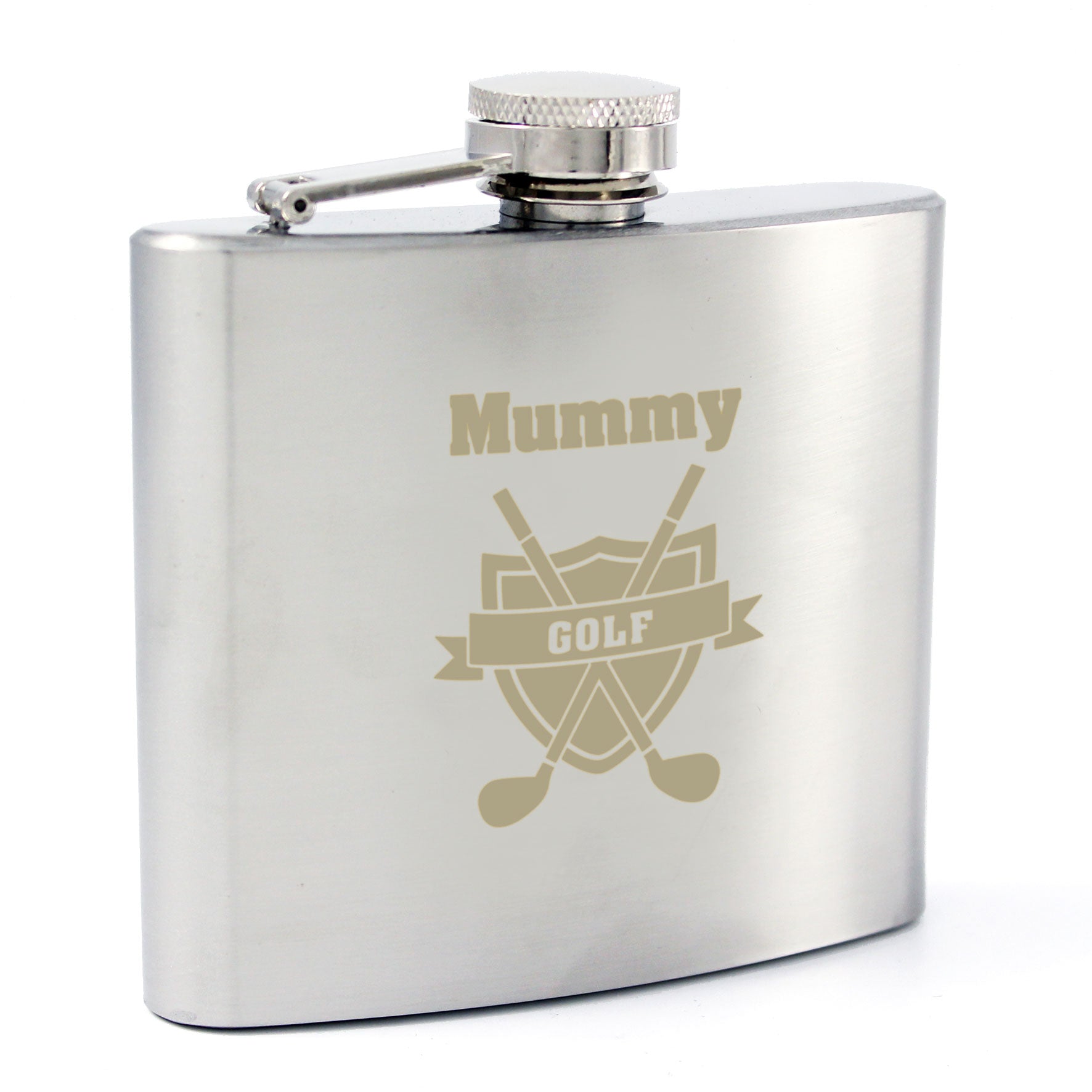 Personalised Golf Crest Hip Flask
