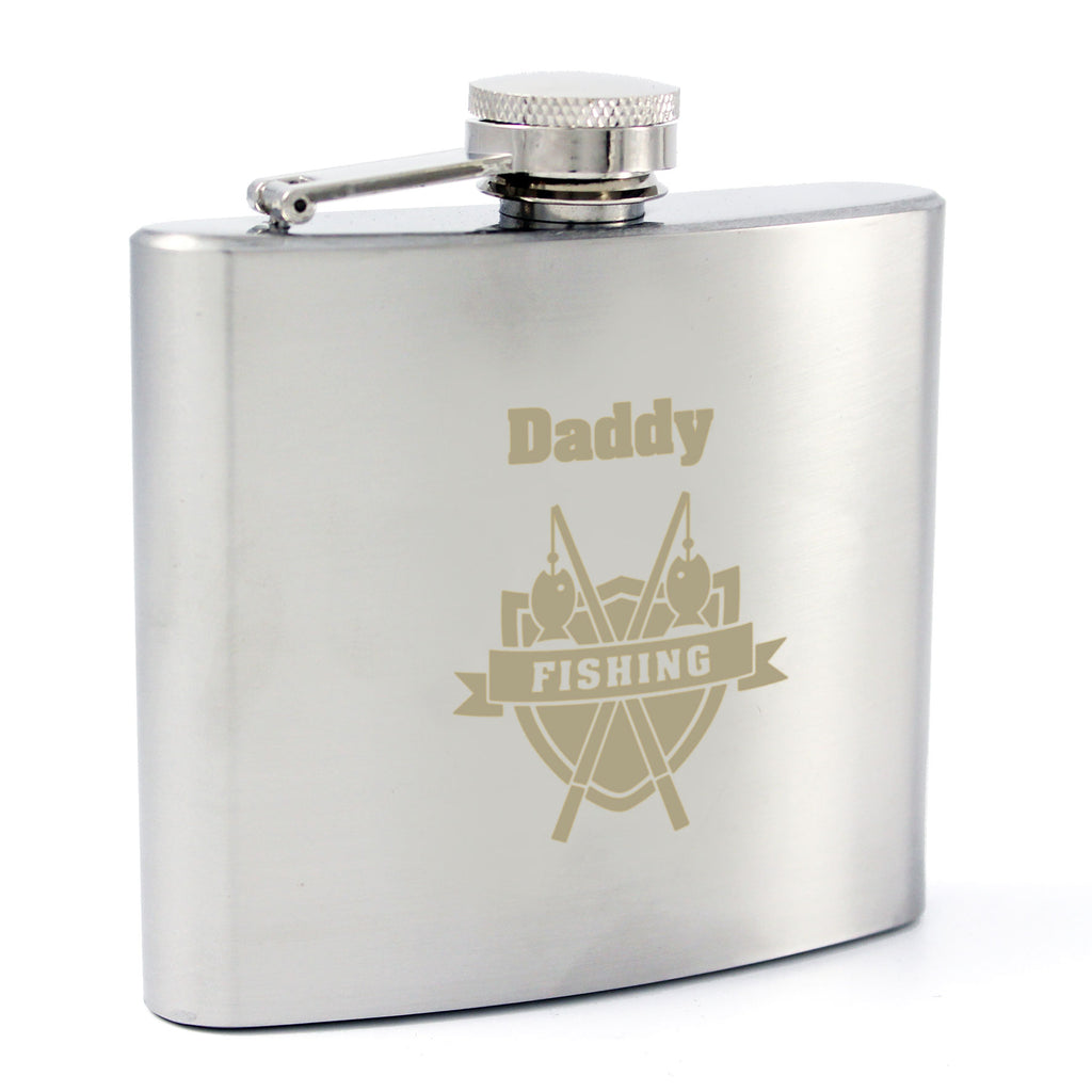 Personalised Fishing Crest Hip Flask