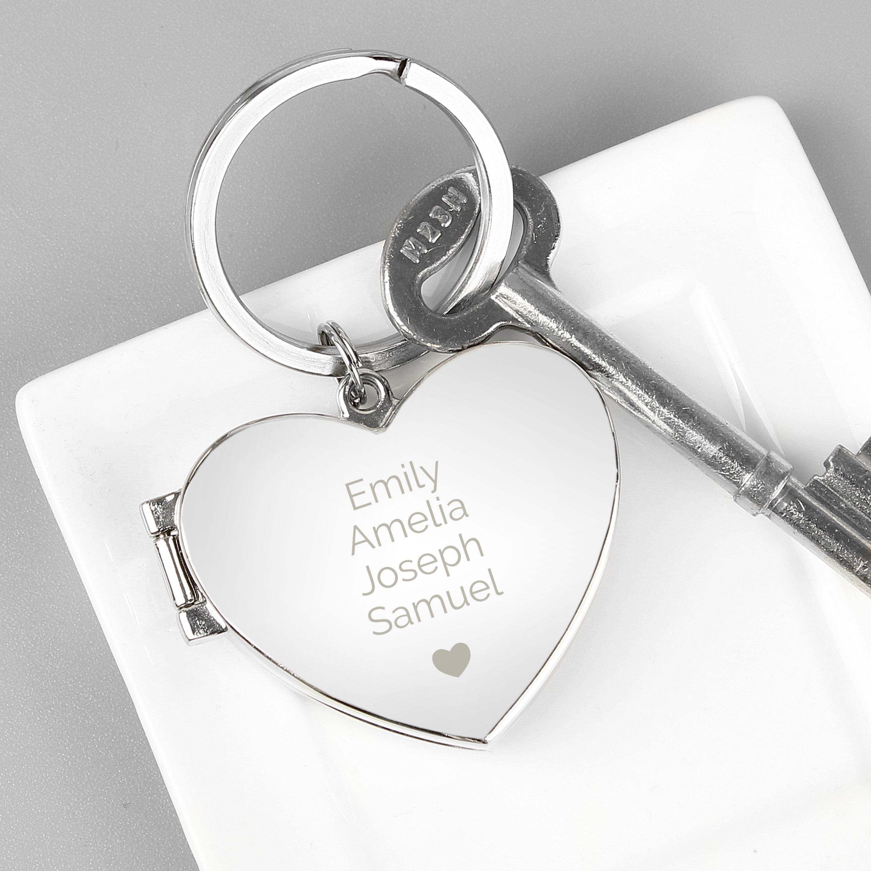 Personalised Heart Motif Photoframe Keyring