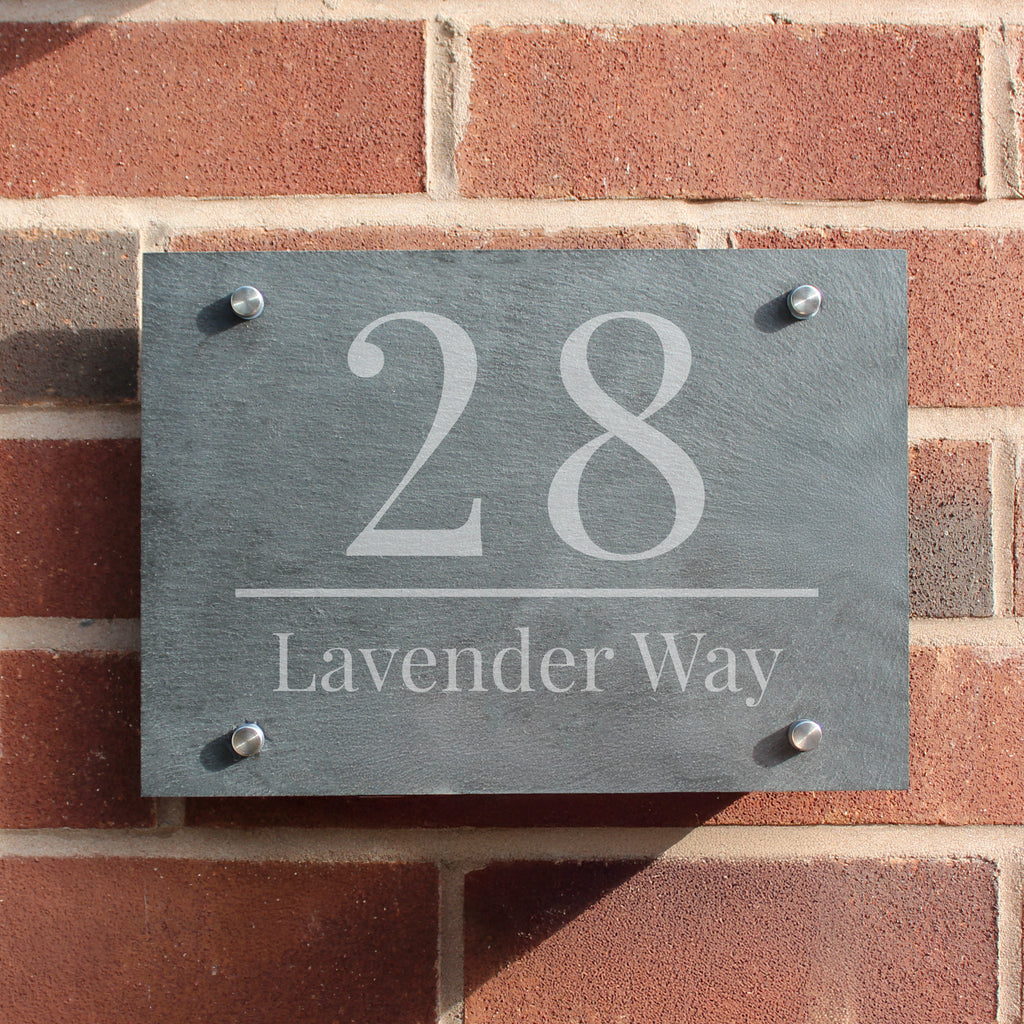 Personalised Large Number Slate House Sign