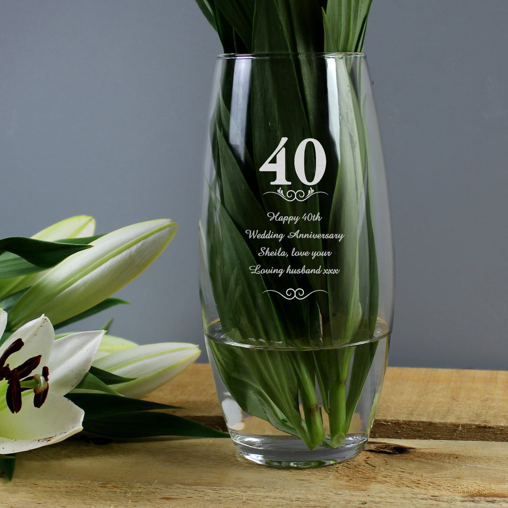 Personalised 40 Years Bullet Vase