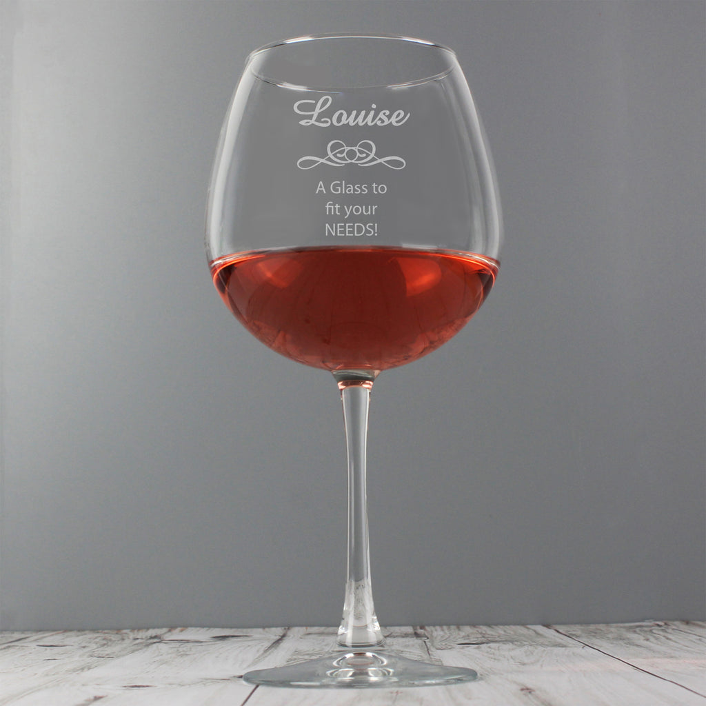 Personalised Decorative Bottle of Wine Glass