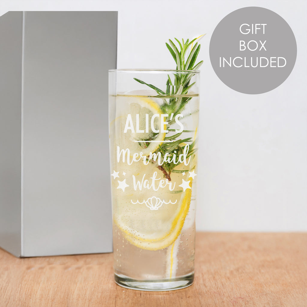 Personalised Mermaid Water Hi Ball Glass
