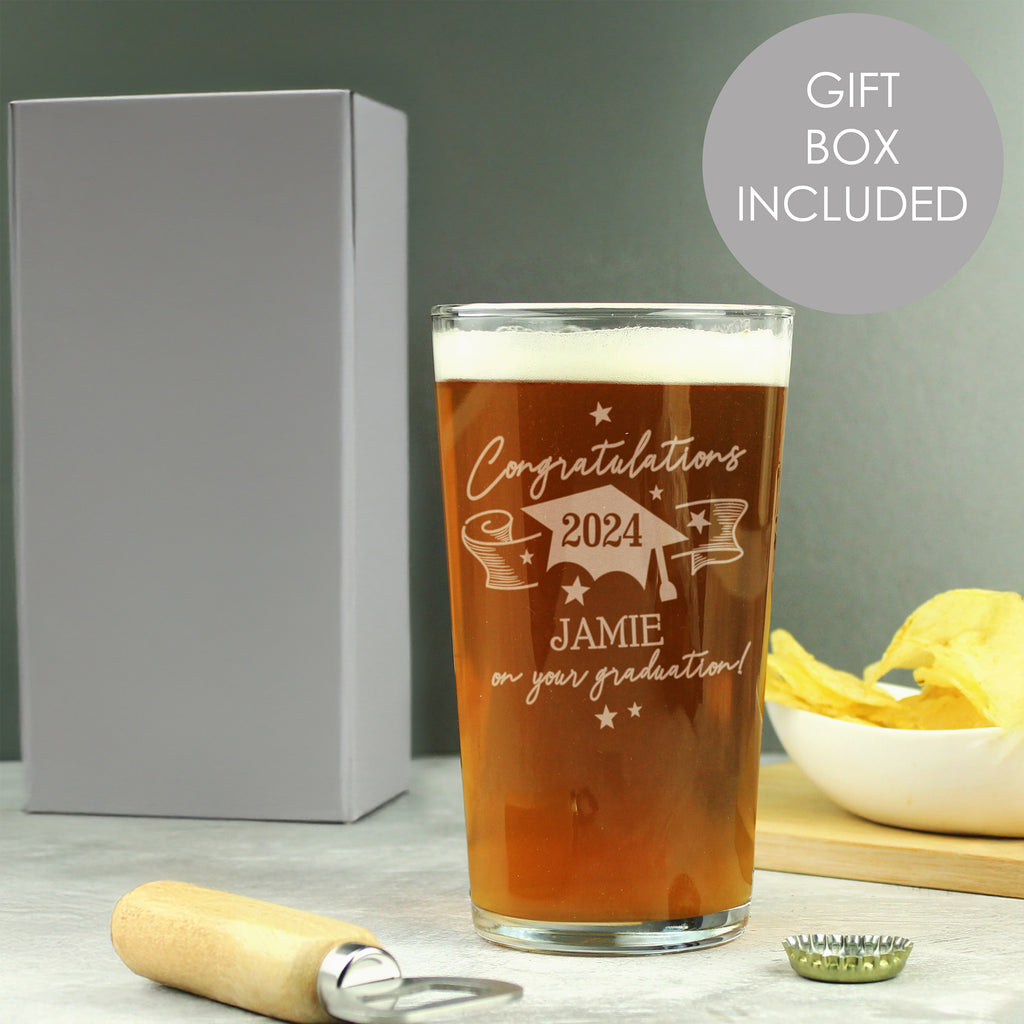 Personalised Graduation Pint Glass Â 