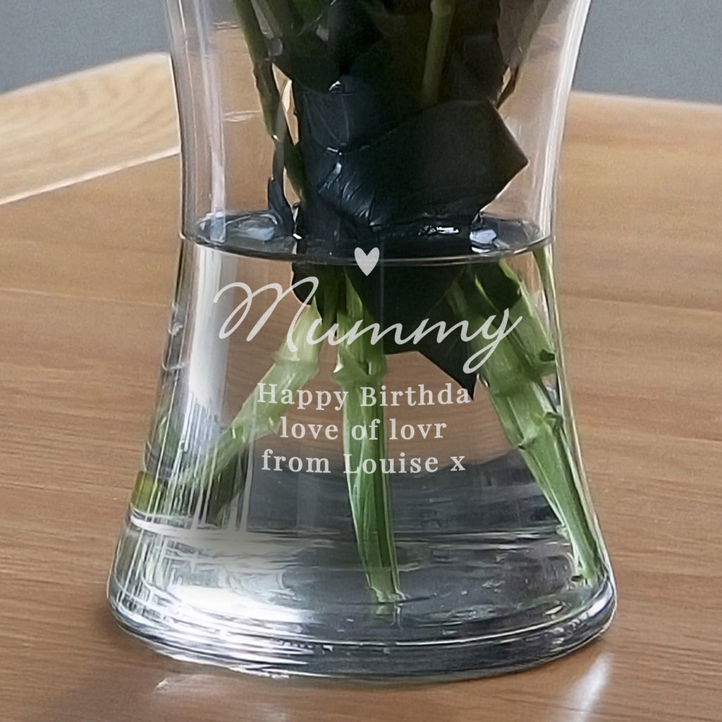 Personalised Love Heart Glass Vase