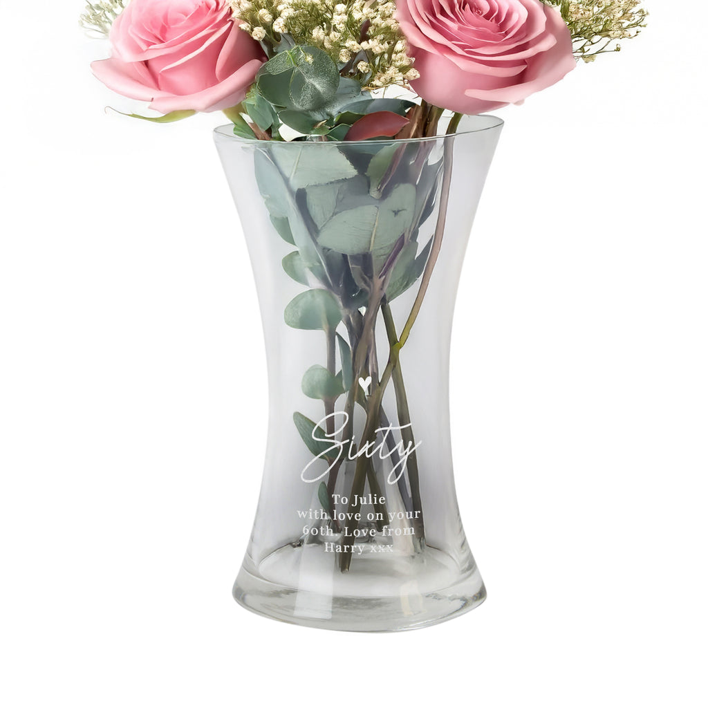 Personalised Big Age Glass Vase