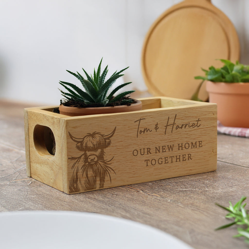 Highland Cow Wooden Box