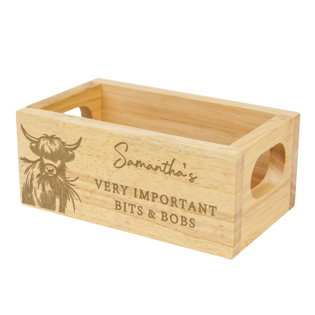 Highland Cow Wooden Box