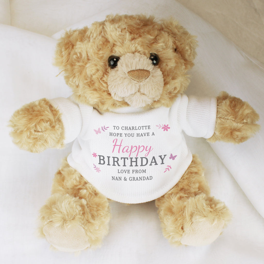 Personalised Girls Free Text Teddy Bear