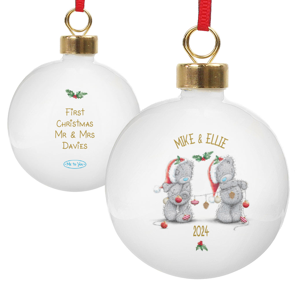 Personalised Me to You Christmas Couple's Bauble