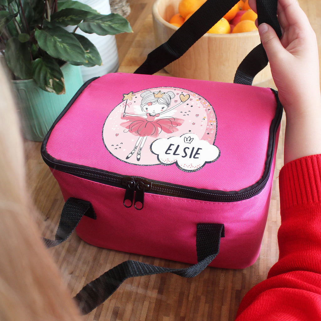 Personalised Princess Ballerina Pink Lunch Bag