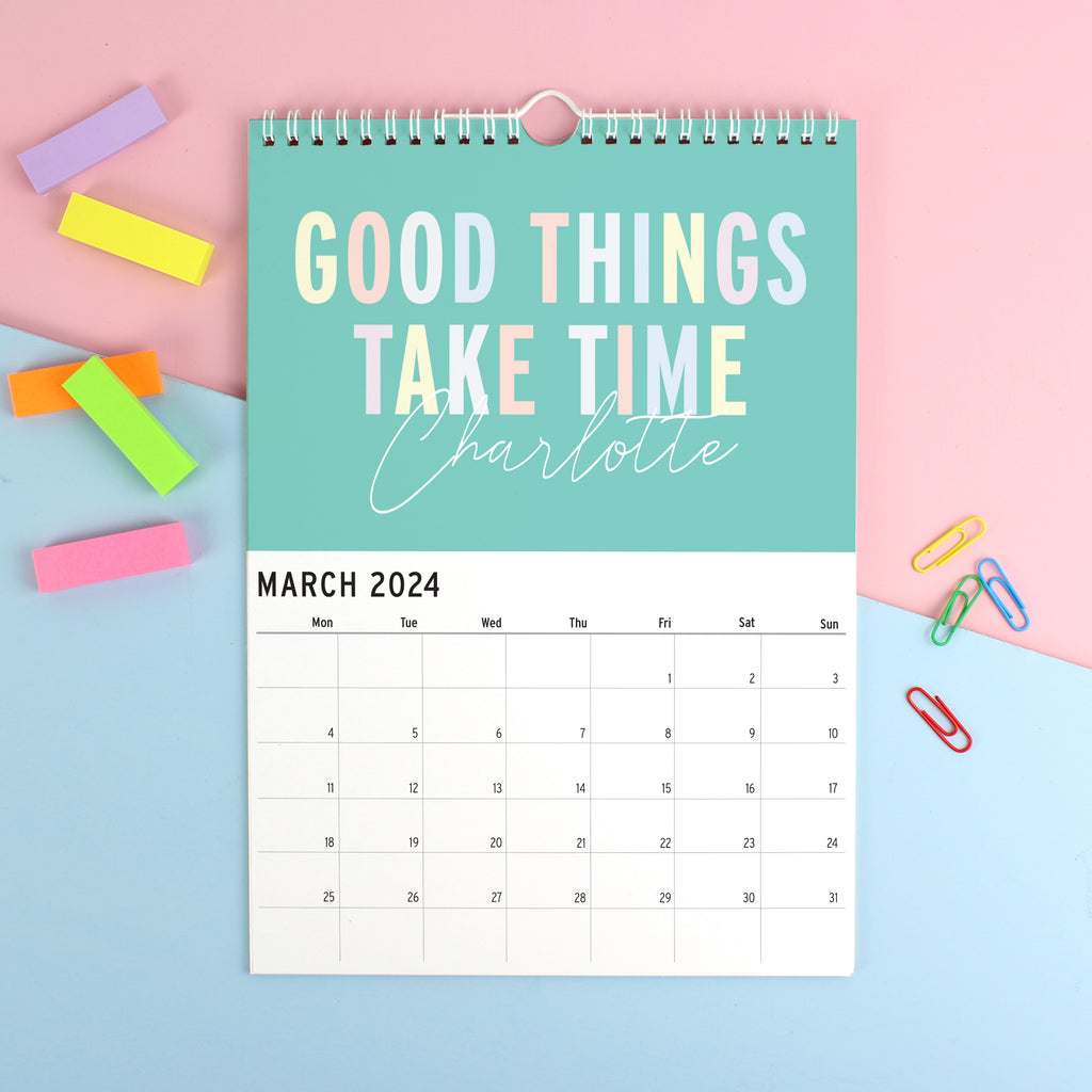 Personalised A4 Motivational Quotes Calendar
