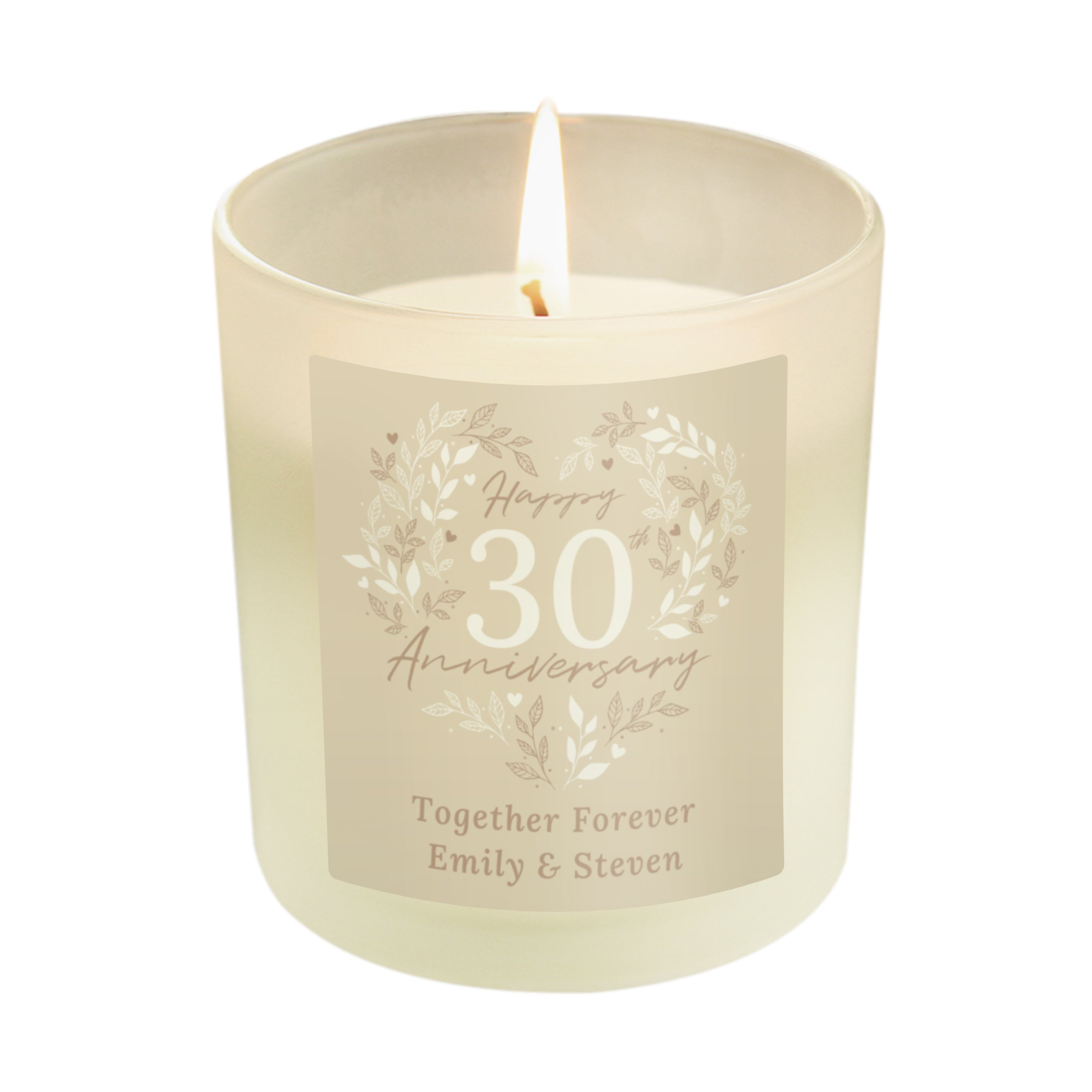 Personalised 30th Pearl Wedding Anniversary Candle Jar