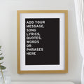 Personalised Typography Oak Poster Frame