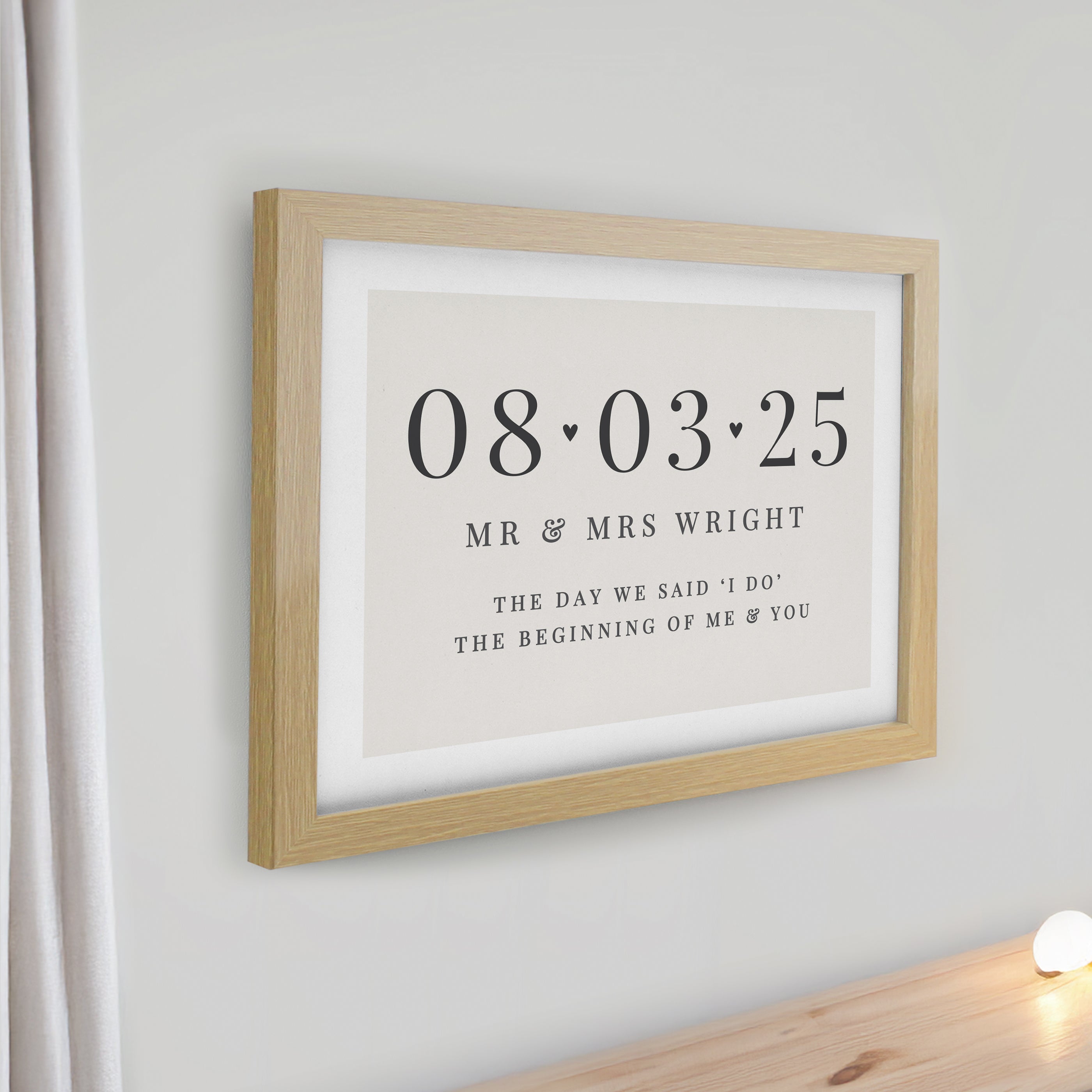 Personalised Special Date Oak Poster Frame