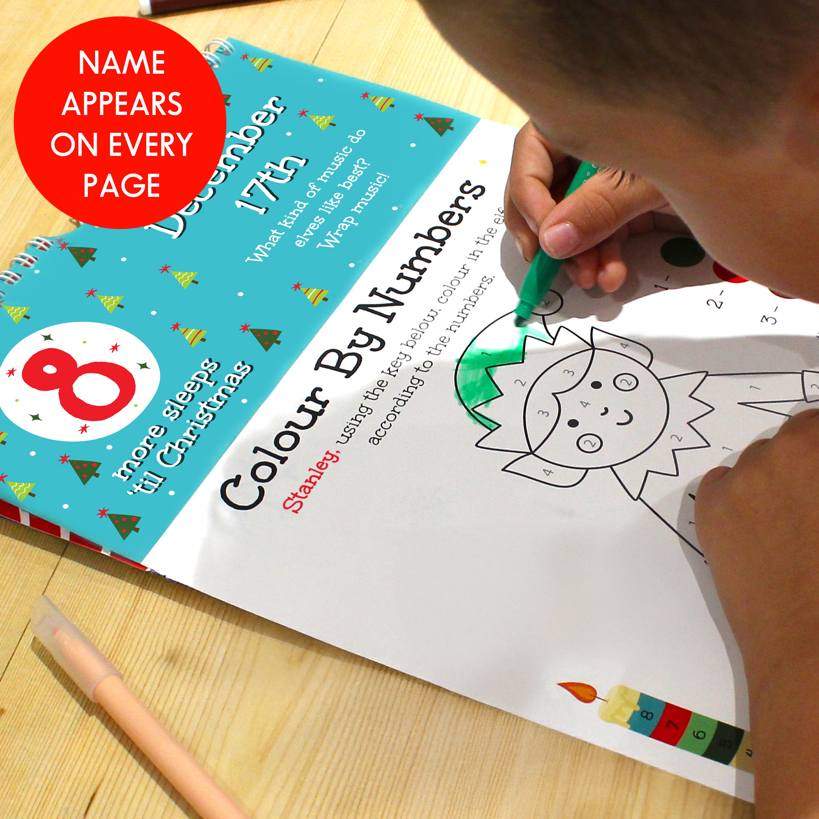 Personalised 24 Sleeps Christmas Activity Advent Calendar