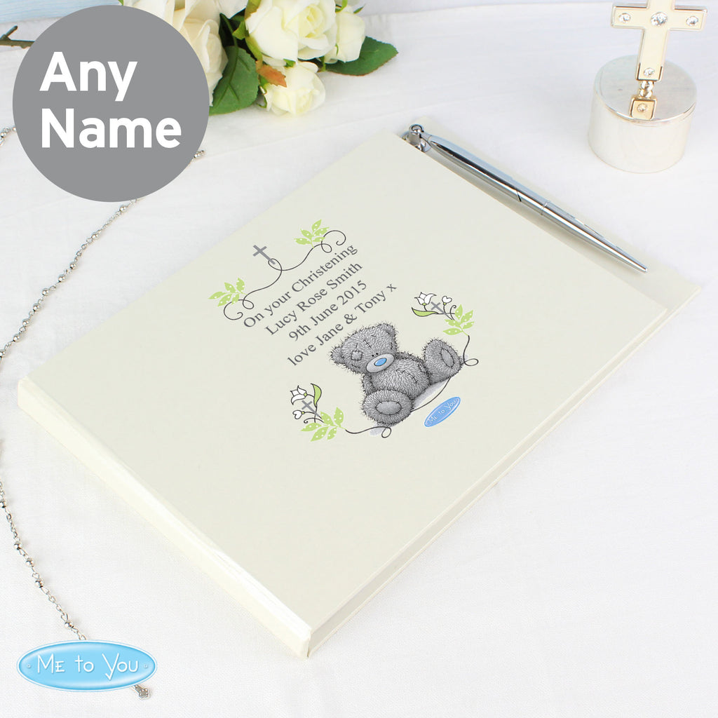 Personalised Religious Cross Hardback Guest Book & Pen