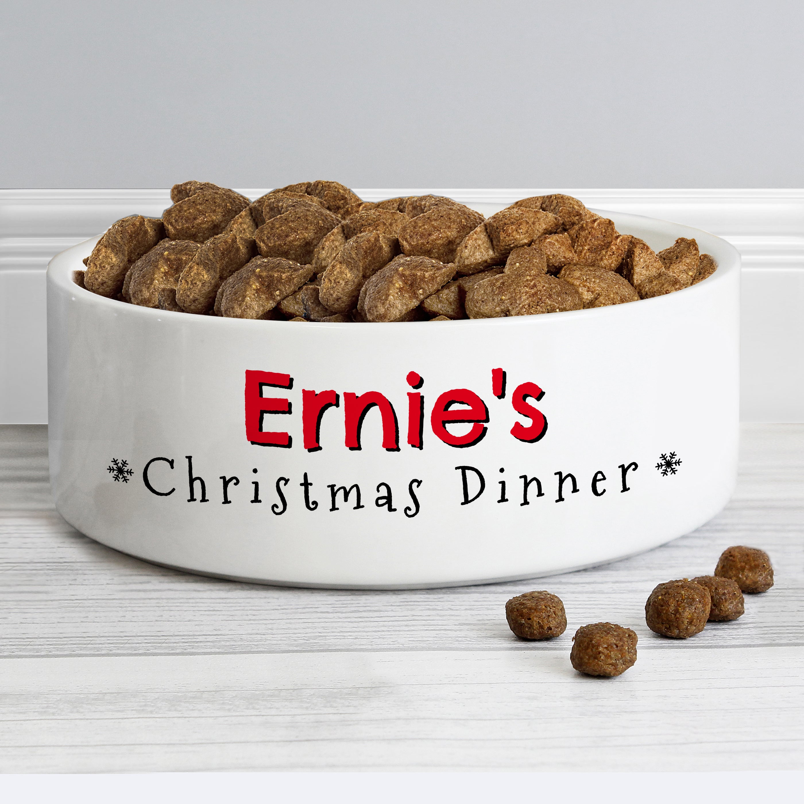 Personalised Christmas Dinner 15cm Medium Pet Bowl