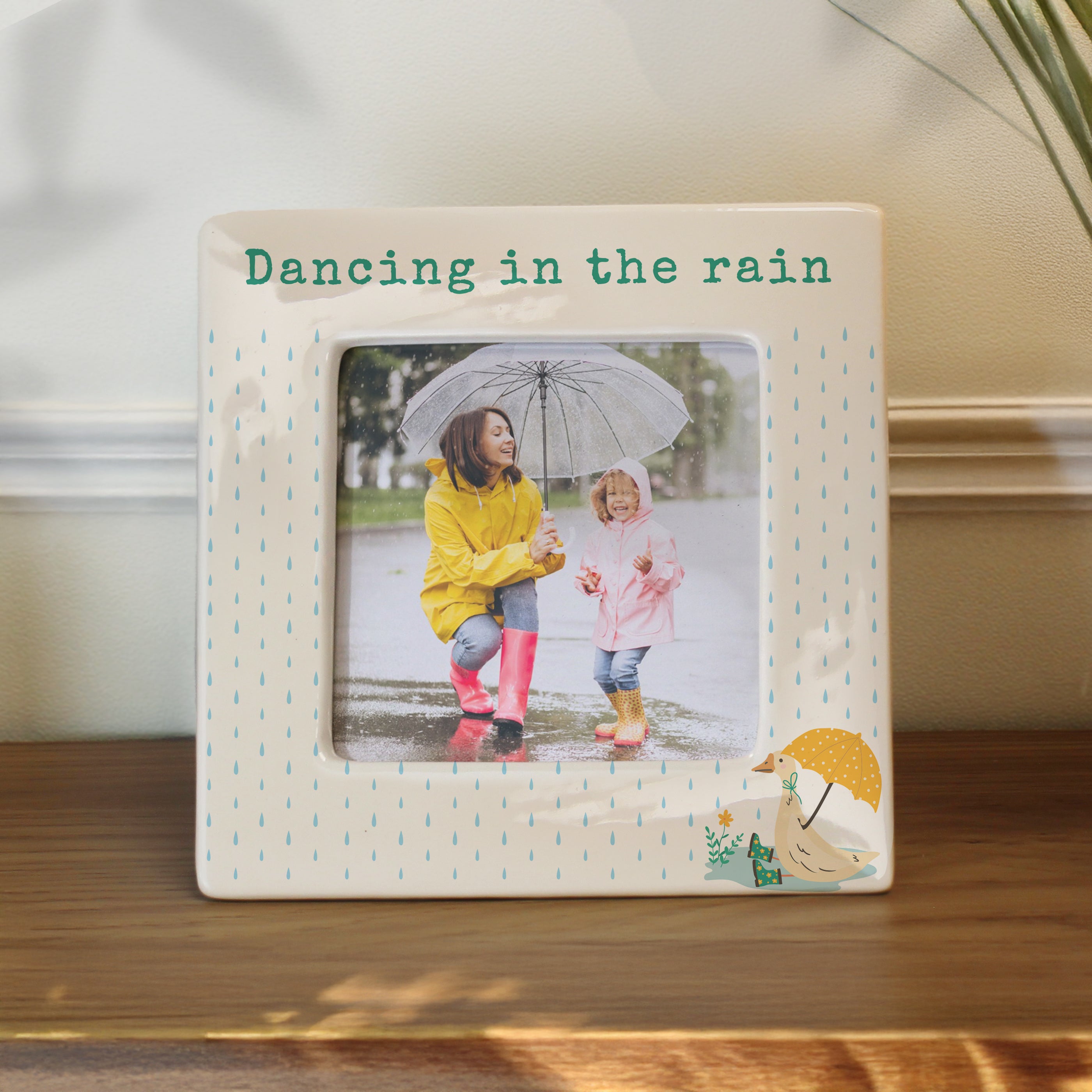 Personalised Puddle Duck Ceramic 4x4 Frame
