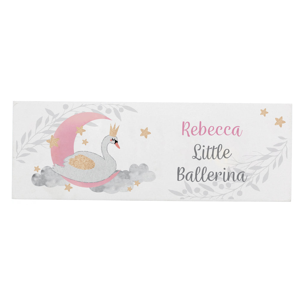 Personalised Swan Lake Wooden Mantel Decoration