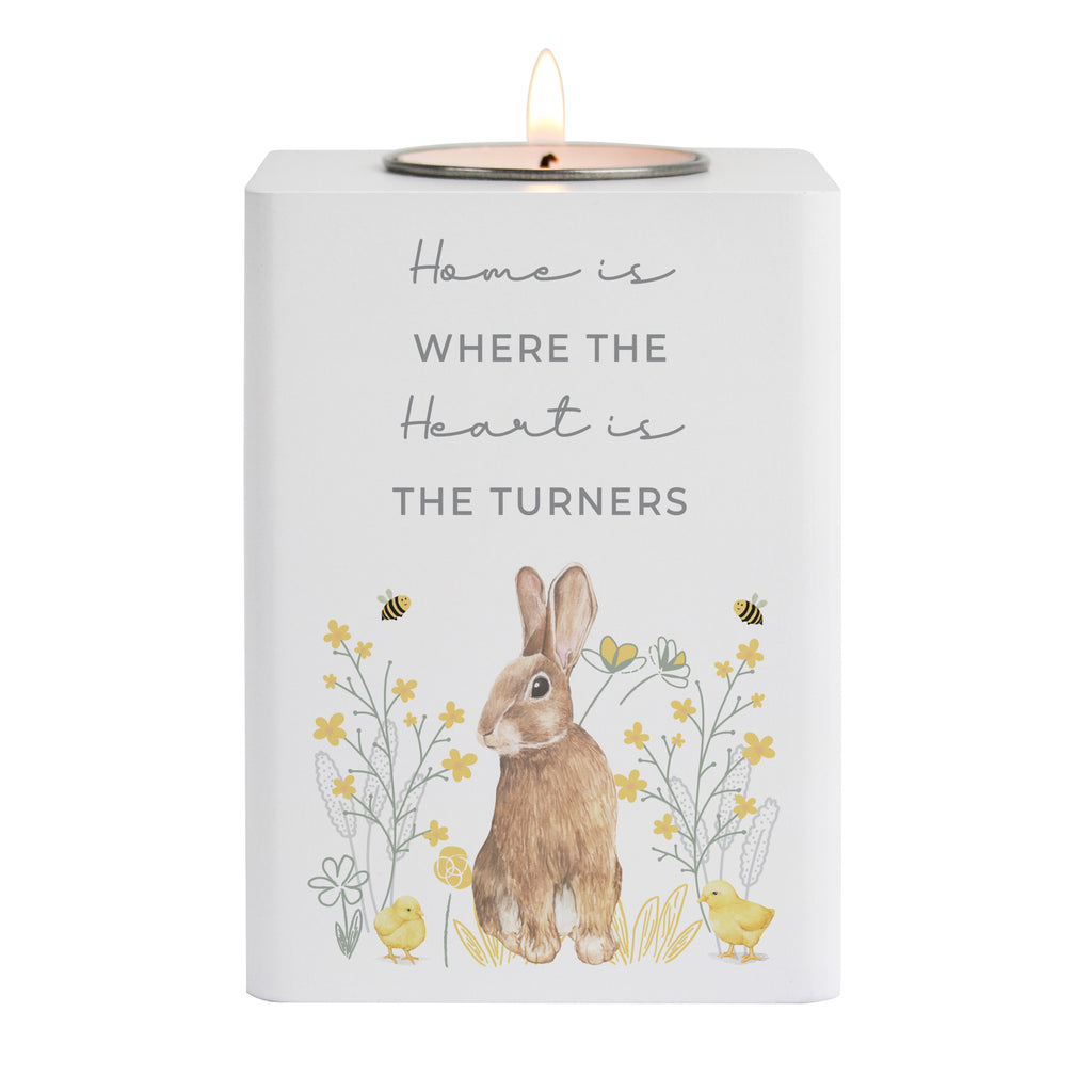Personalised Spring Bunny Tealight Holder