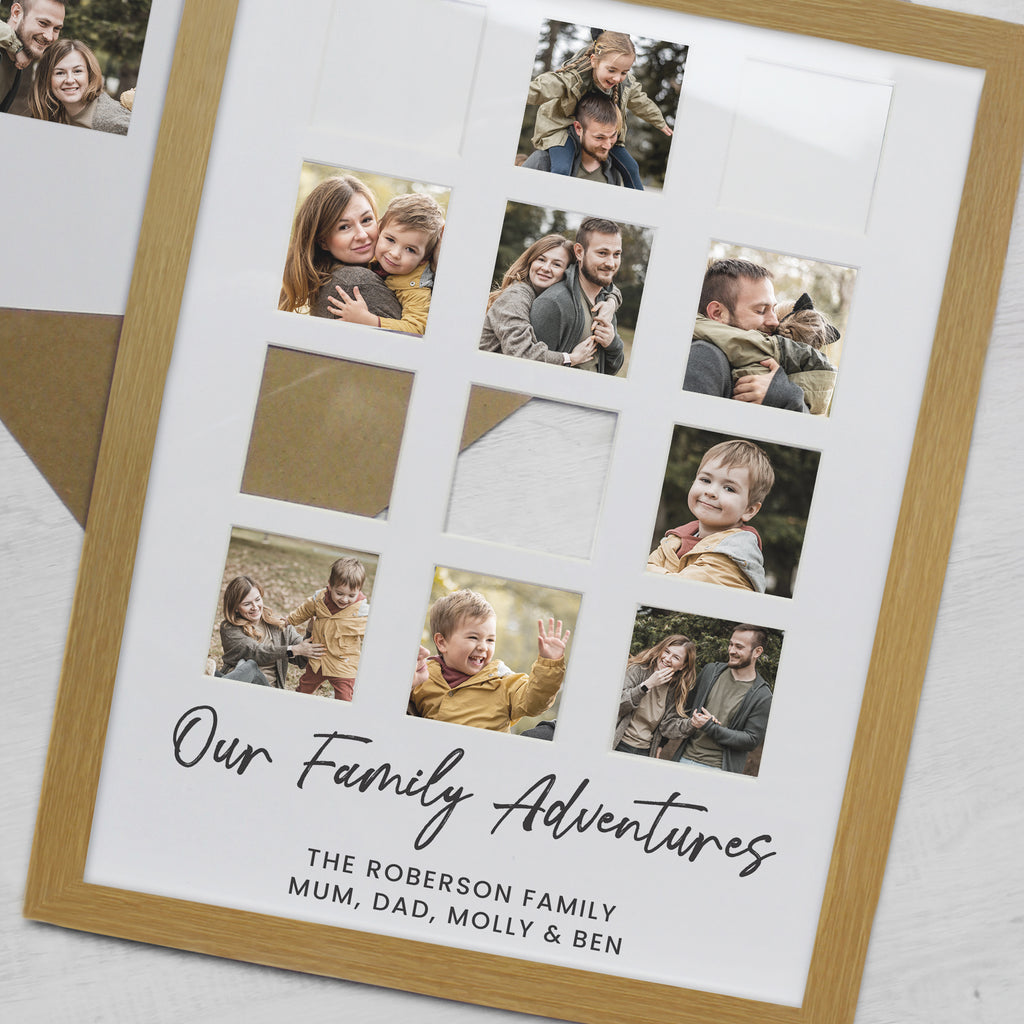 Personalised Oak Multi Photo Frame