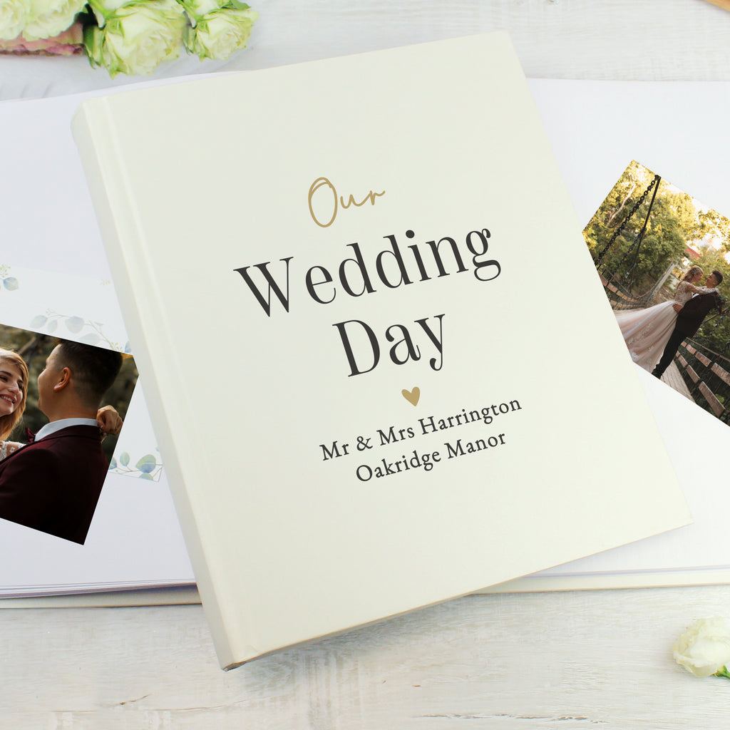 Personalised Black & Gold Free Text Traditional Album