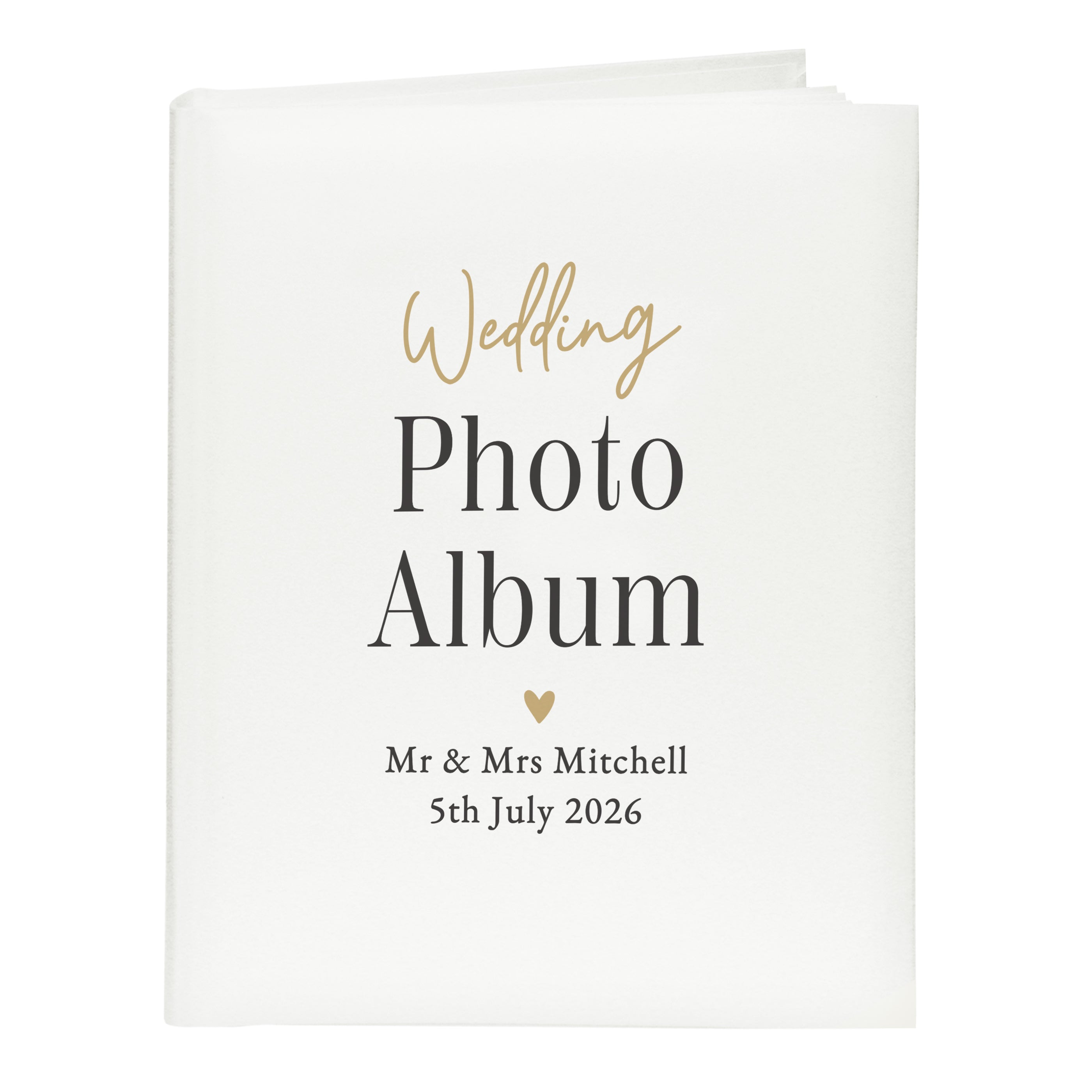 Personalised Black & Gold Free Text Traditional Album